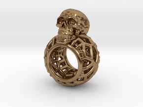 Ring-Totenkopf-wire-LR-4nut in Natural Brass: Small