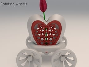 Heart Carriage Flower Holder in White Natural Versatile Plastic