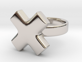 The X in Rhodium Plated Brass: 5 / 49