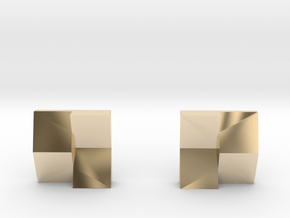 Chequered Earrings in 14K Yellow Gold: Small