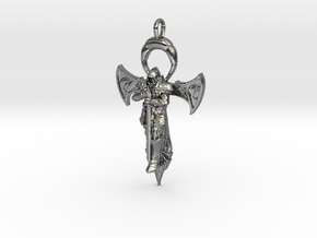 The Knights Ankh in Polished Silver