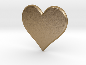 Heart Pendant(心形吊坠) in Polished Gold Steel: Medium