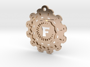 Magic Letter F Pendant in 14k Rose Gold Plated Brass