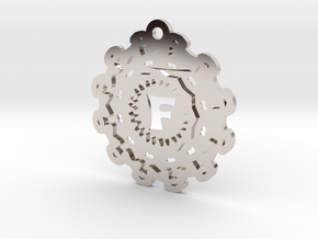 Magic Letter F Pendant in Rhodium Plated Brass