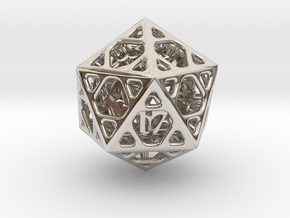Cage d20 in Rhodium Plated Brass