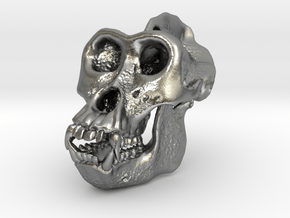 Gorilla Skull in Natural Silver
