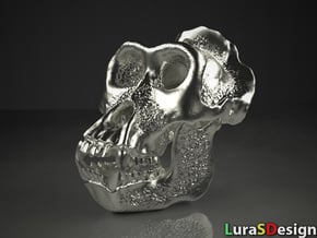 Gorilla Skull in Polished Bronzed Silver Steel