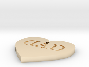 Father's Day Heart Love Dad Engraved Pendant in 14k Gold Plated Brass