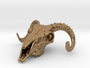 Ram Skull Pendant in Natural Brass: Small