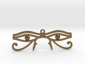 Double Eye of Horus Pendant 2.5" in Natural Bronze
