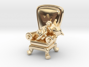 A Royal Catnap in 14k Gold Plated Brass