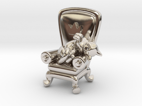 A Royal Catnap in Rhodium Plated Brass