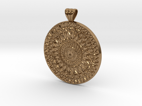 Filigree Mandala with scalloped bail in Natural Brass