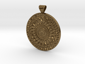 Filigree Mandala with scalloped bail in Natural Bronze