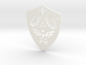 Zelda Hylian Shield Pendant in White Processed Versatile Plastic
