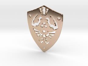 Zelda Hylian Shield Pendant in 14k Rose Gold Plated Brass