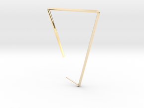Single Large Triangle Earring  in 14k Gold Plated Brass