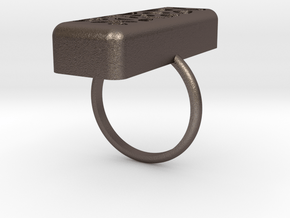 flex2.ring.voronoi.sz7 in Polished Bronzed Silver Steel