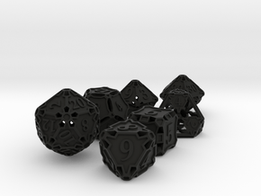 Large Premier Dice Set with Decader in Black Premium Versatile Plastic