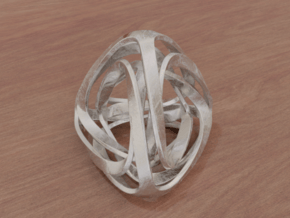 Twisted Tetrahedron (Thin) in White Natural Versatile Plastic: Small