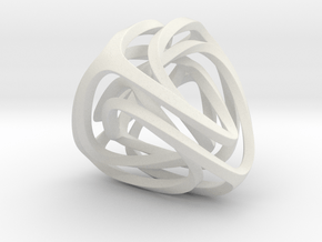 Twisted Tetrahedron (Thin) in White Premium Versatile Plastic: Small