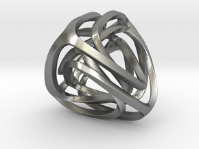 Twisted Tetrahedron (Thin) in Natural Silver: Small
