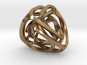 Twisted Tetrahedron (Thin) in Natural Brass: Small