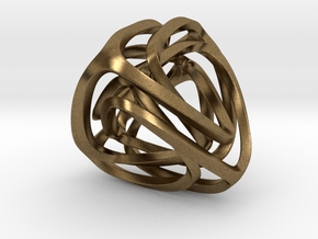 Twisted Tetrahedron (Thin) in Natural Bronze: Small