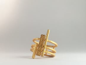 Triptyque (Size K, 50, 5 1/8, 10)  in Polished Gold Steel