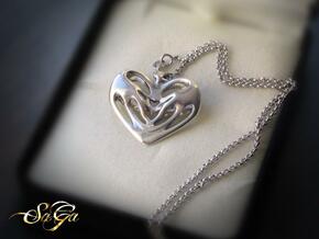 Papillon Hearts Pendant in Polished Silver