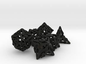 Pinwheel Dice Set in Black Premium Versatile Plastic