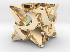 Pinwheel d6 in 14K Yellow Gold