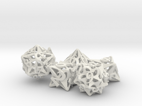 Pinwheel Dice Ornament Set in White Premium Versatile Plastic