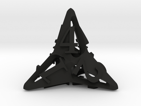 Pinwheel d4 Ornament in Black Premium Versatile Plastic