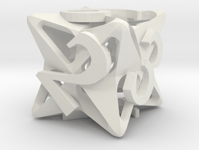 Pinwheel d6 Ornament in White Premium Versatile Plastic