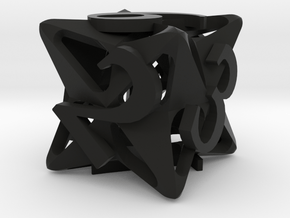 Pinwheel d6 Ornament in Black Premium Versatile Plastic