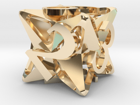 Pinwheel d6 Ornament in 14K Yellow Gold