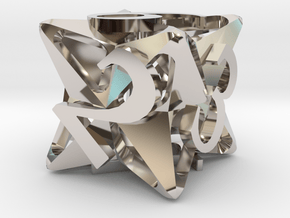 Pinwheel d6 Ornament in Platinum