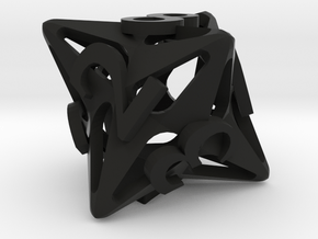 Pinwheel d8 Ornament in Black Premium Versatile Plastic