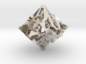 Pinwheel d10 Ornament in Platinum