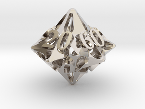 Pinwheel d10 Decader Ornament in Platinum