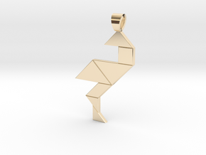 Wading bird tangram [pendant] in 14k Gold Plated Brass