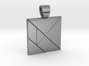 Squarish tangram [pendant] in Polished Silver