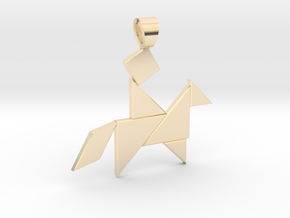 Horseman Tangram [pendant] in 14k Gold Plated Brass