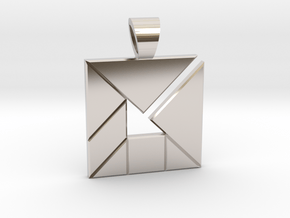 Inner Arrow tangram [pendant] in Platinum