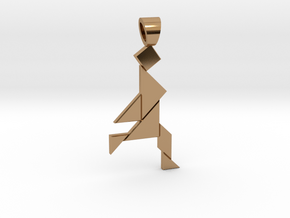 Jogger tangram [pendant] in Polished Brass