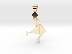 Dancer tangram [pendant] in 14k Gold Plated Brass
