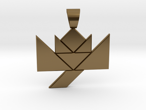 Flower tangram [pendant] in Polished Bronze