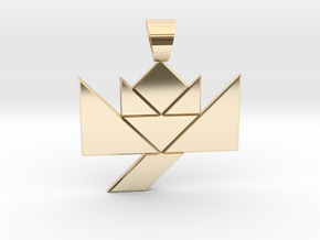 Flower tangram [pendant] in 14k Gold Plated Brass