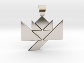 Flower tangram [pendant] in Rhodium Plated Brass